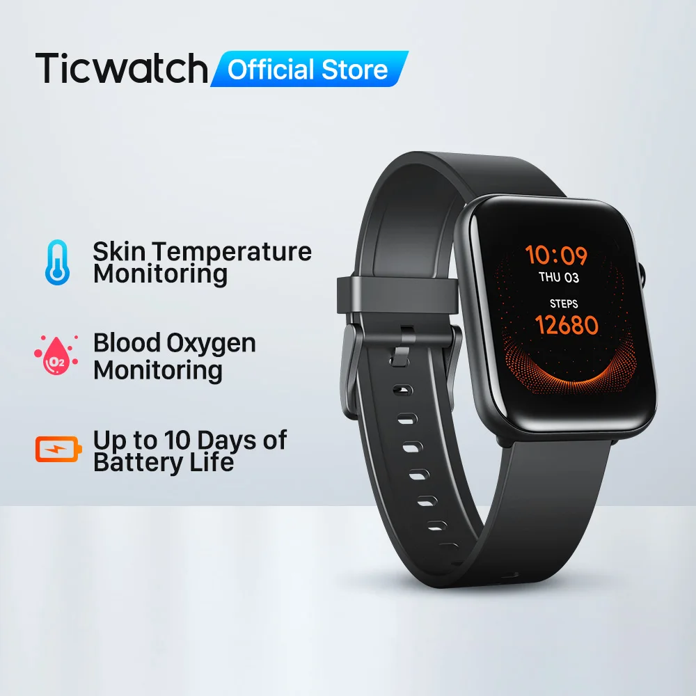 Смарт-часы Ticwatch GTH для фитнеса мужчин и женщин водонепроницаемые спортивные с