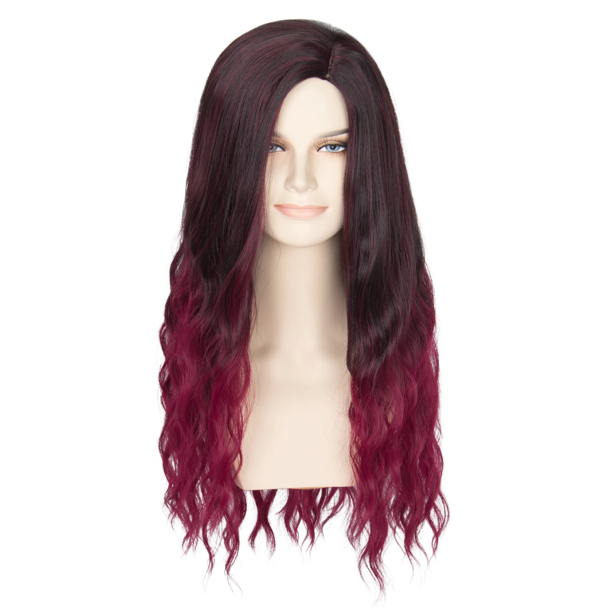 

Длинный волнистый фиолетовый красный женский парик Missuhair для косплея