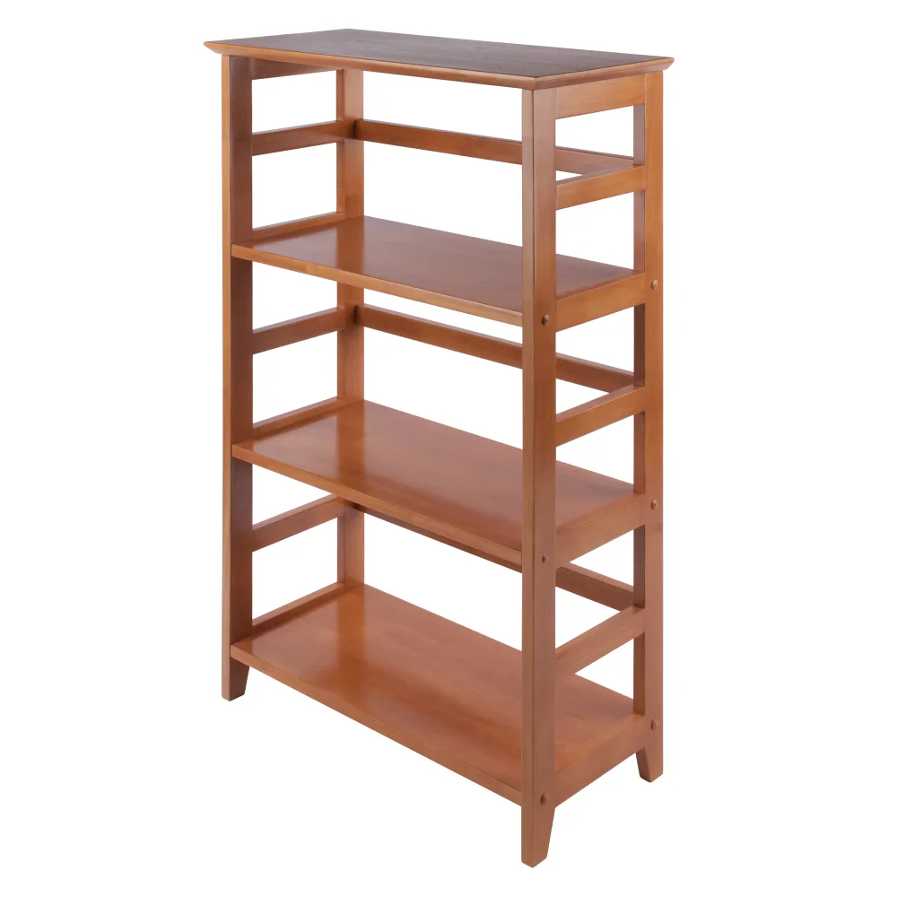 

Wood Studio 3-Section Bookshelf, Honey Pine Finish Book Rack Bookshelves Bookcase Bookshelf Storage