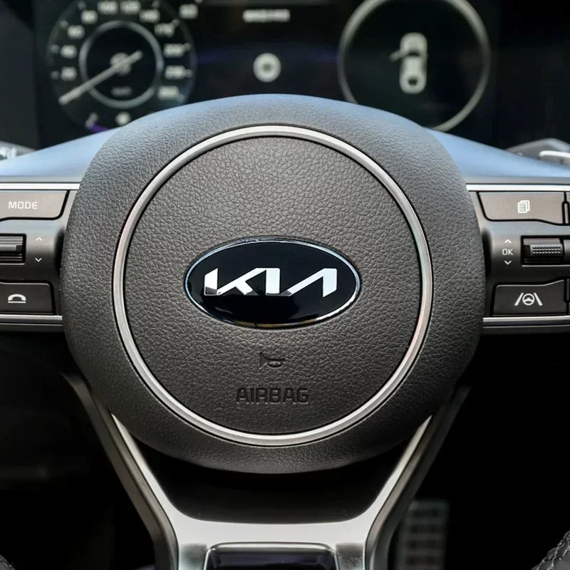 Фото Автомобильный руль, центральная эмблема, наклейки, украшения для KIA EV6 Sorento Niro Stinger Ceed Carnival K5 K9 Soul Carens VQ Cadenza №4