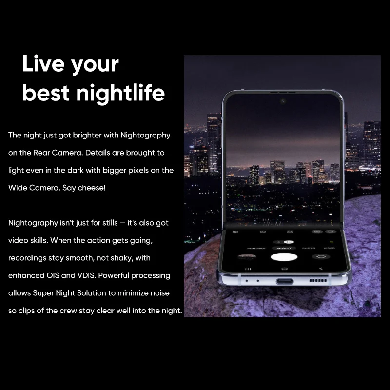 2022 New Samsung Galaxy Z Flip 4 5G Smartphone Flip4 Snapdragon 8+ Gen 1 6.7'' 120Hz refresh rate 25W Fast Charge Mobile Phone