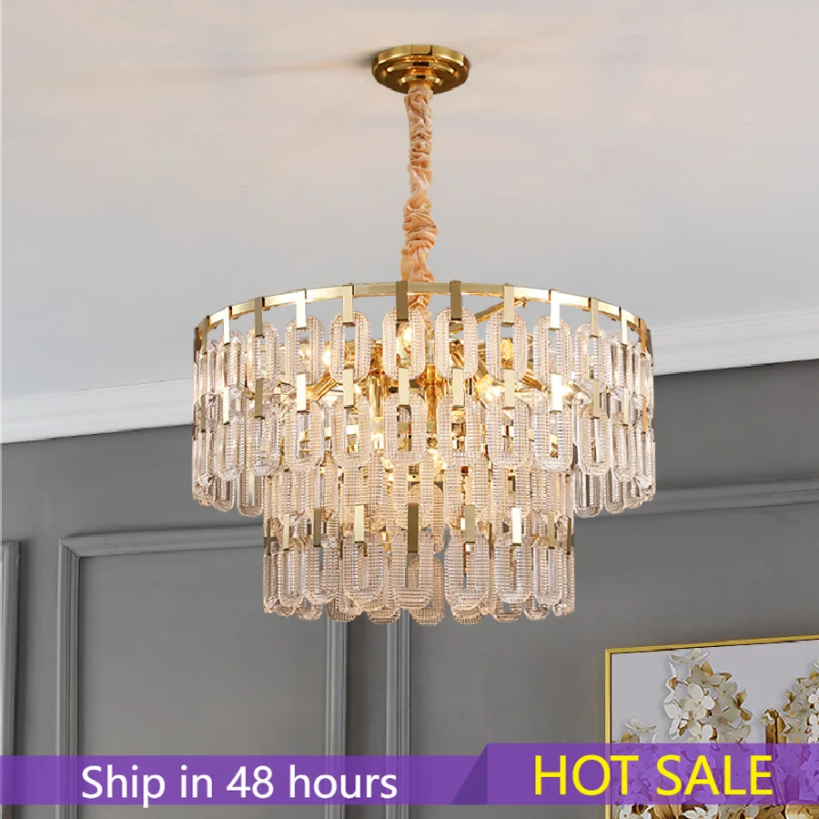 

New design crystal chandelier is a luxurious golden LED chandelier for living room decoration
