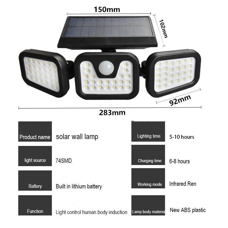 

Солнечный настенный светильник IWP 74LED/103COB