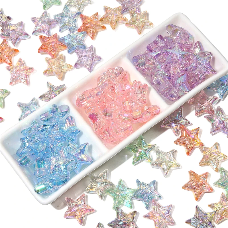 Прозрачные Акриловые бусины с УФ эффектом 4 шт. 24 мм отверстие 2 для браслетов