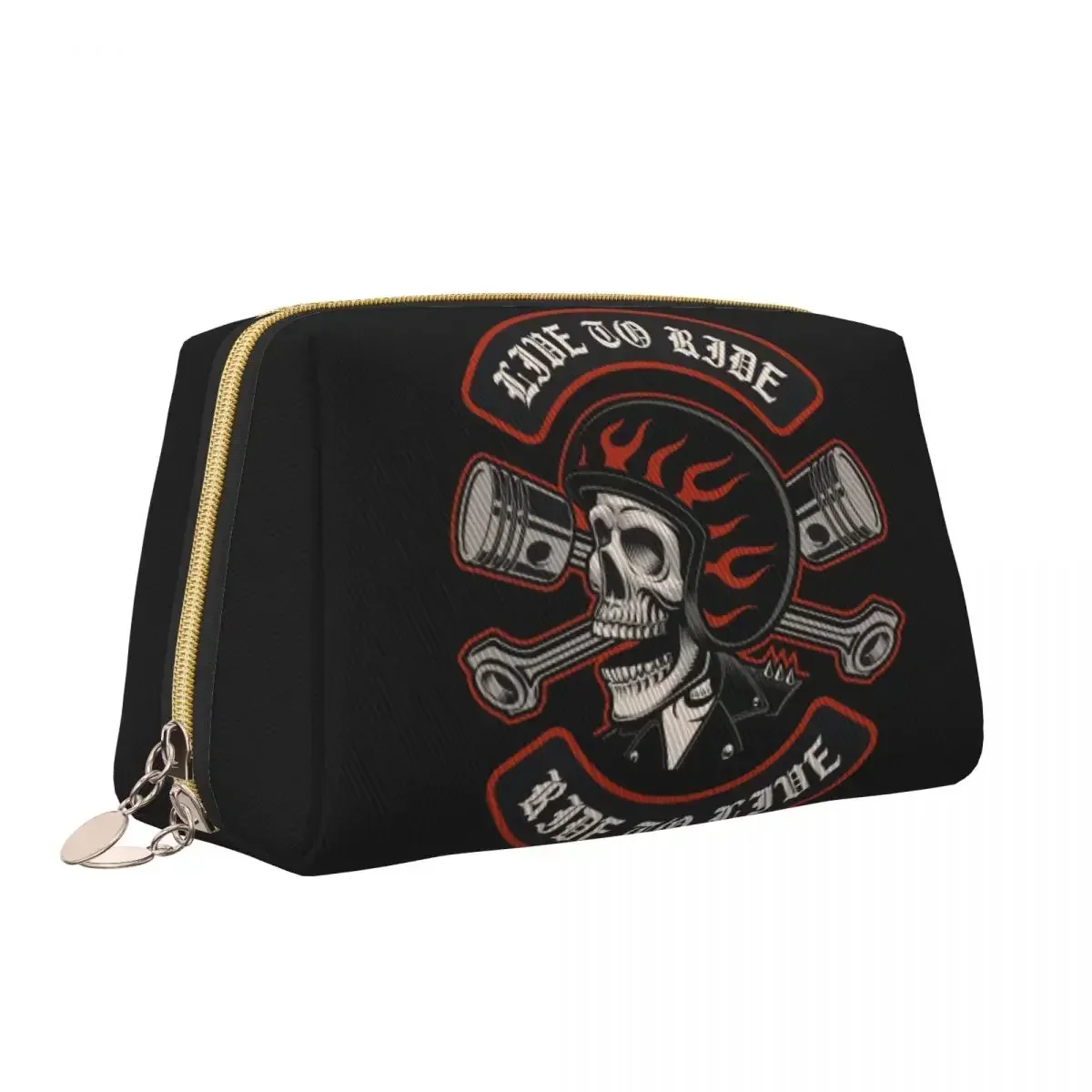 Череп 1968 рок-н-ролл гитары байкеры дорожная косметичка органайзер для туалетных