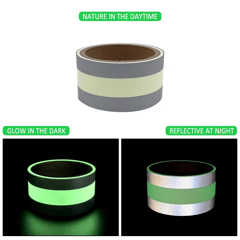 VOOFENG 10 часов фотолюминисцентная лента высокая Серебряная светоотражающая ткань