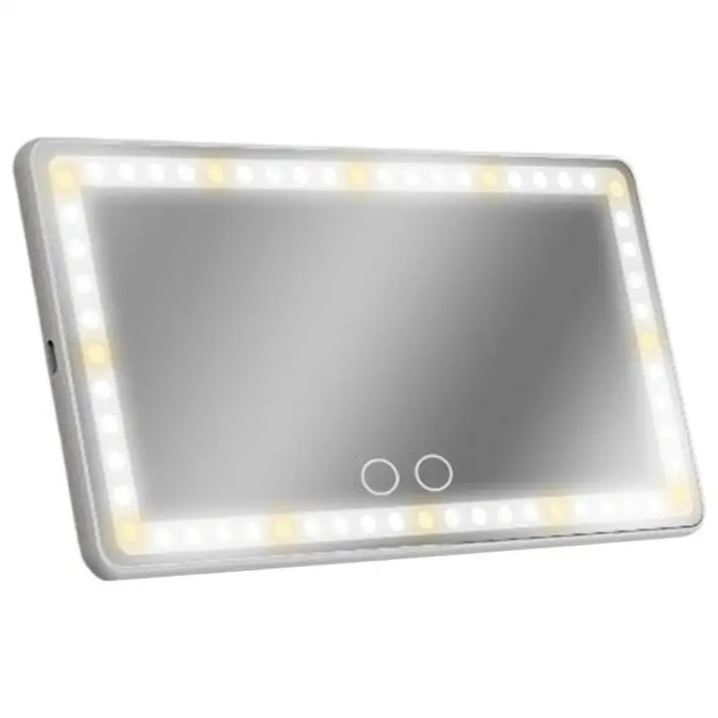 

Rechargeable Car Sun Visor Mirror Built-in Battery Women Makeup Mirror With LED Lights 2 Lighting Mode Car Interior Accessories