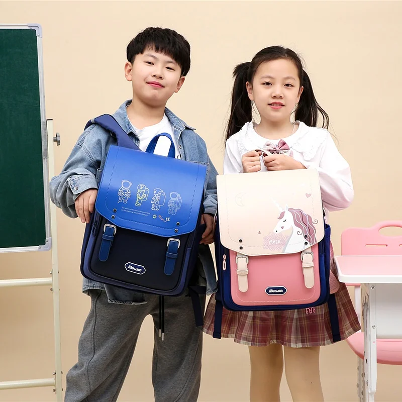 Children Cartoon Astronaut Unicorn British Style Large Capacity Backpacks New Girls Boys Students Waterproof Fashion School Bags