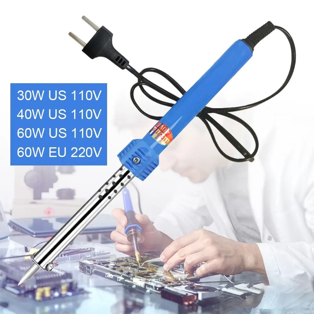 

Blue EU/US 30W/40W/60W Adjustable Temperature Handle Heat Pencil Electric Soldering Iron Solder Iron Rework Station