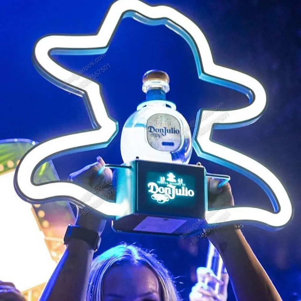 Светящийся неоновый головной колпачок рамка освещенный Топпер шляпа знак для