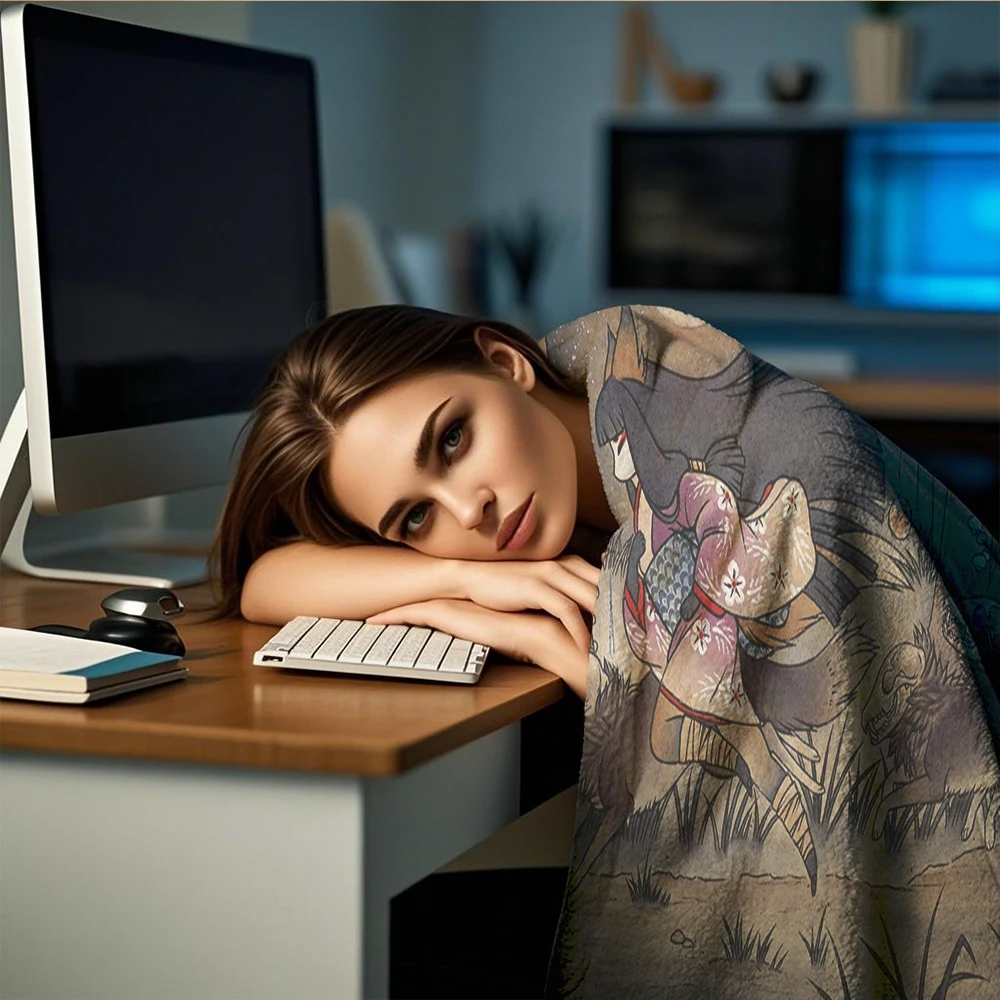 Фланелевое многофункциональное одеяло для бега с монстрами TeaKitsune Zen покрывало из