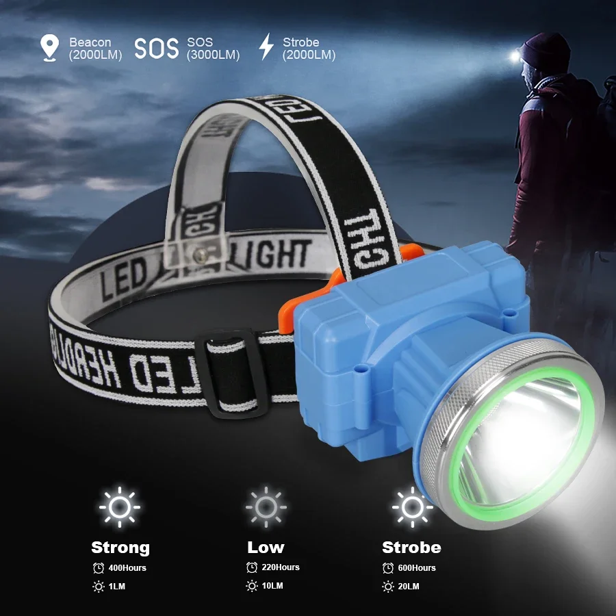 Портативный светодиодный налобный фонарь с высоким люменом перезаряжаемый