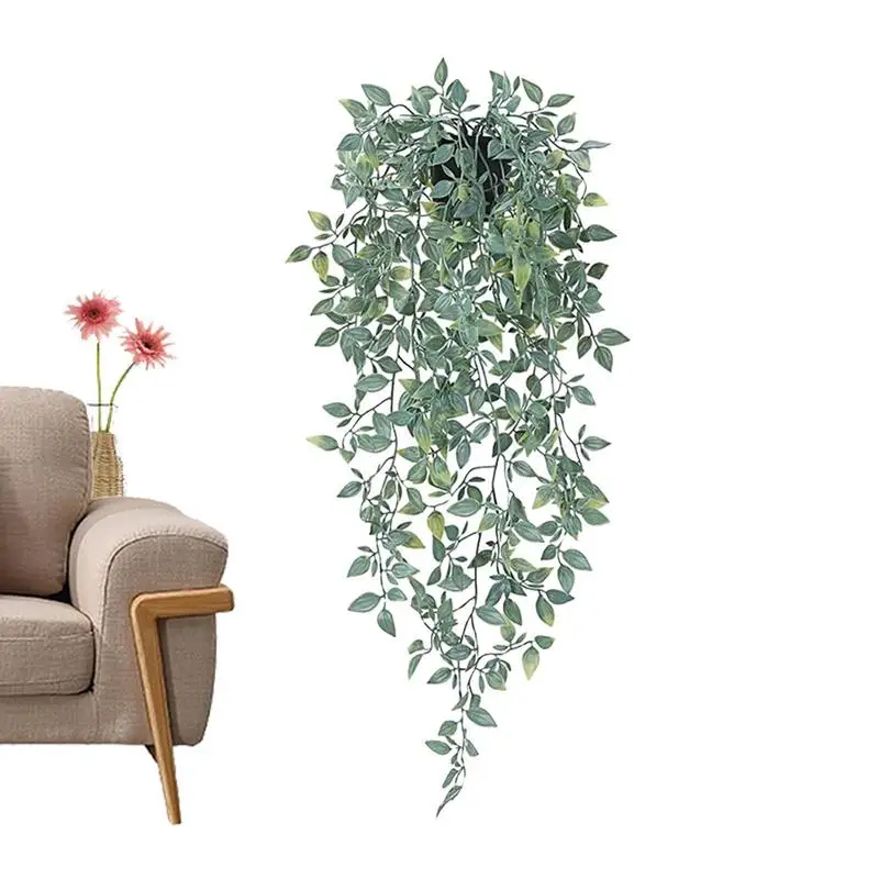

Artificial Plants Wall Mounted Realistic Fake Plants With Pot Hanging Plant For Shelf Home Office Decor Outdoor Garden Decor