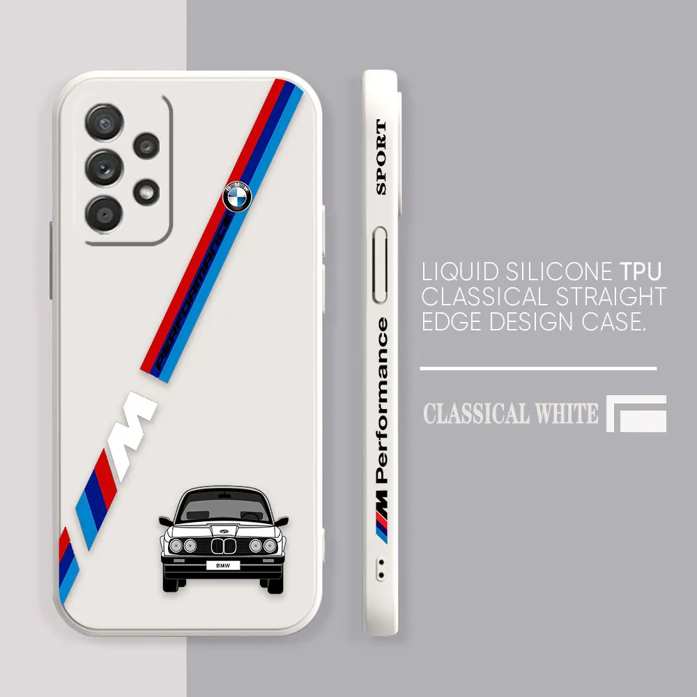 Case For Samsung Galaxy A91 A14 A73 A72 A71 A53 A52 A51 A42 A33 A32 A22 A21S A13 A22S 4G 5G Case Simple Luxury Sports Car B-BMW