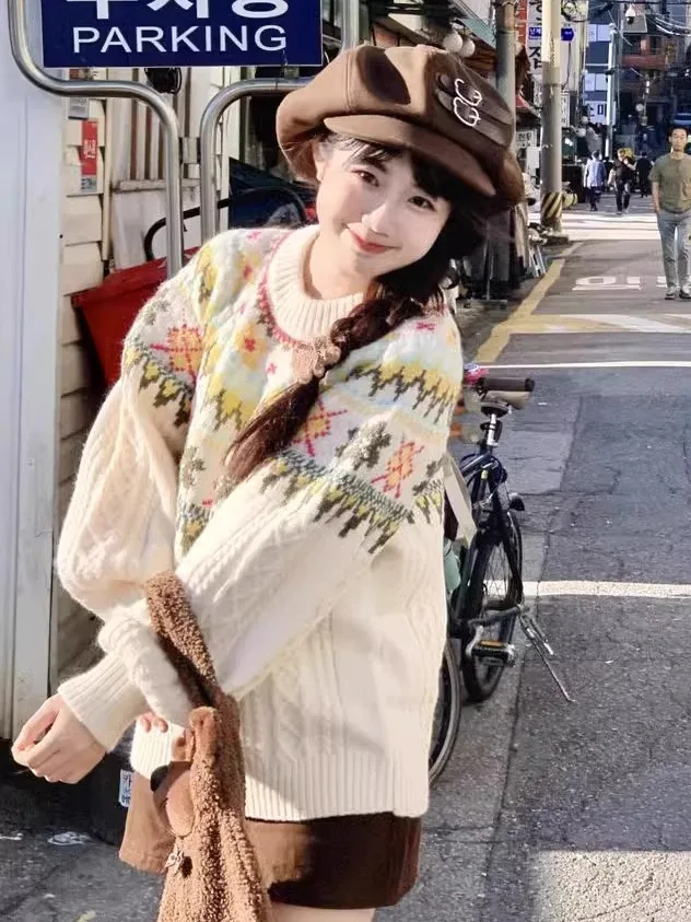 Мягкий клейкий вязаный пуловер с круглым вырезом Idle Sle женский свитер Fairisland