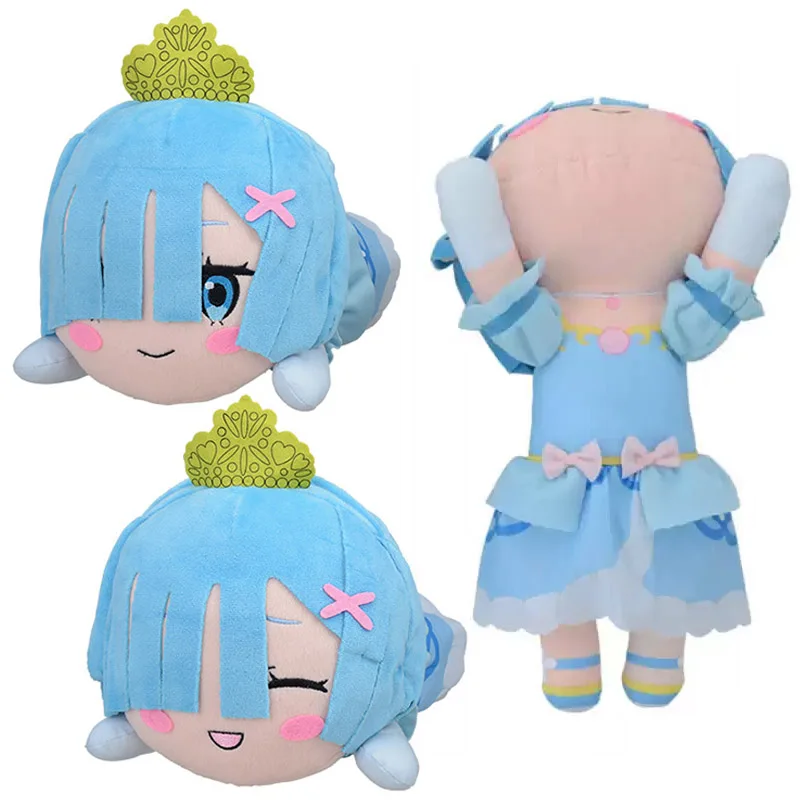 

Japan Anime Re:Zero Starting Life in Another World Rem Princess Blue Dress Lay Down Big Plush Stuffed Pillow Doll Toy Gifts 30cm