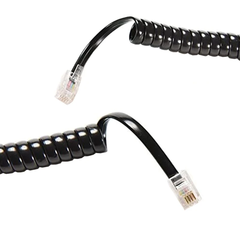Фото RJ9 RJ11 4P4C телефонный шнур спиральный стационарный телефонный провод для четких звонков и долговечности 200 см 300 см №5