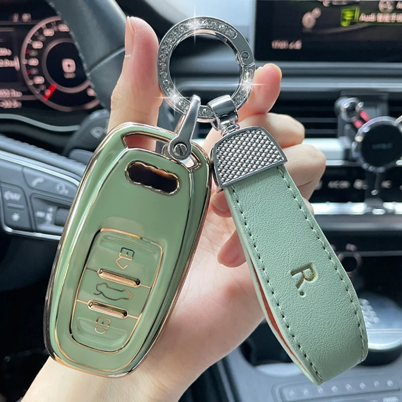 

Кожаный чехол для ключей из ТПУ для Audi A1 A3 8V A4 B8 B9 A5 A6 C7 A7 A8 Q3 Q5 Q7 S4 S6 S7 S8 R8 TT, аксессуары для ключей