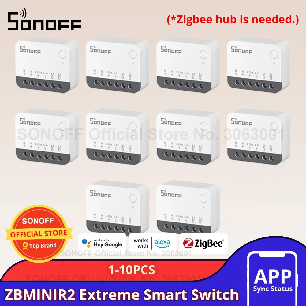 1-10 шт. SONOFF ZBMINIR2 Zigbee3.0 умный внешний переключатель управления компактным размером