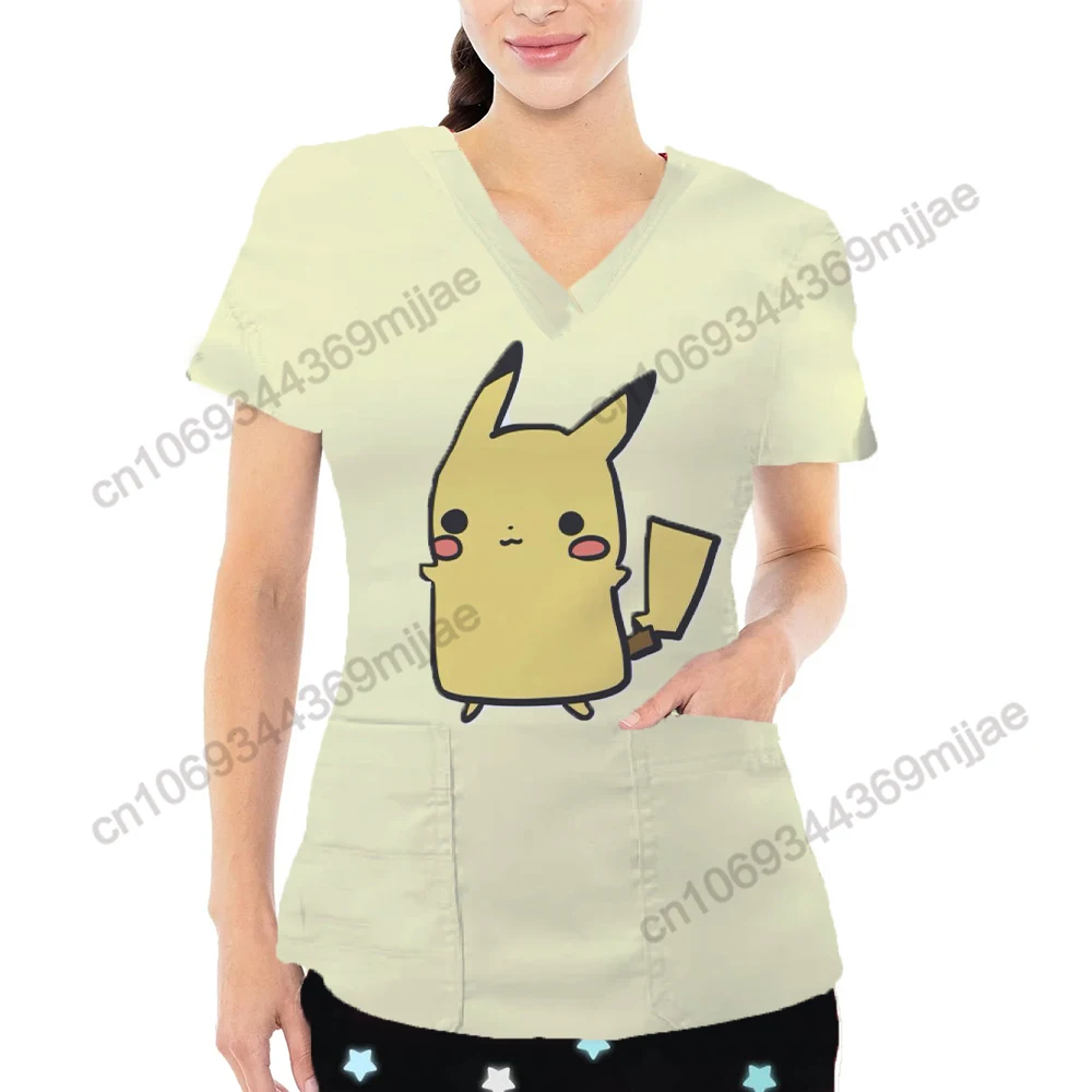 

V-neck Pocket Comfort Women's Short Sleeve T-shirt Funny T Shirts Clothing Female Korean Clothes Y2k Tshirts Woman Summer Tops