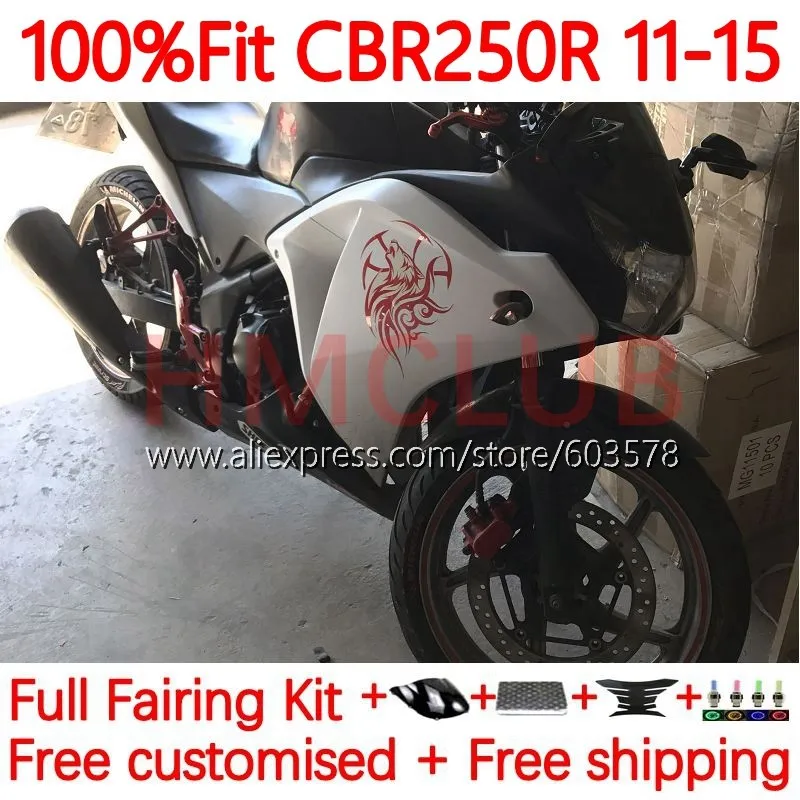 

Инъекция для HONDA CBR250 CBR 250 R глянцевый белый CBR250R MC41 2011 2012 2013 2014 2015 CBR 250R 11 12 13 14 15 обтекатель 129No.25