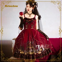 melonshow gothic lolita dress red classical japaneselolita skirt kawaii jsk victorian women dress goth sweet princess dress new