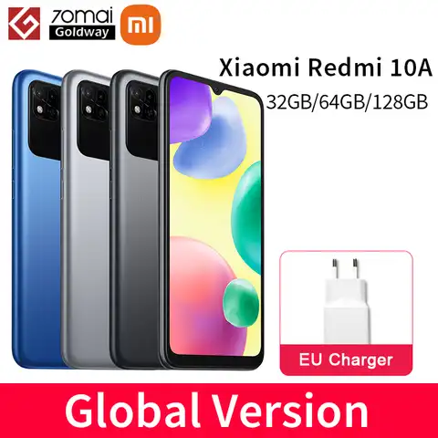 Смартфон Xiaomi Redmi 10 A, 10А, 32 /64/128 ГБ, Helio G25 восемь ядер, 6,53 дюйма, 5000 мАч, 10 Вт, быстрая зарядка, камера 13 МП