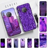 purple aesthetic phone case for huawei mate 20 10 9 40 30 lite pro x nova 2 3i 7se
