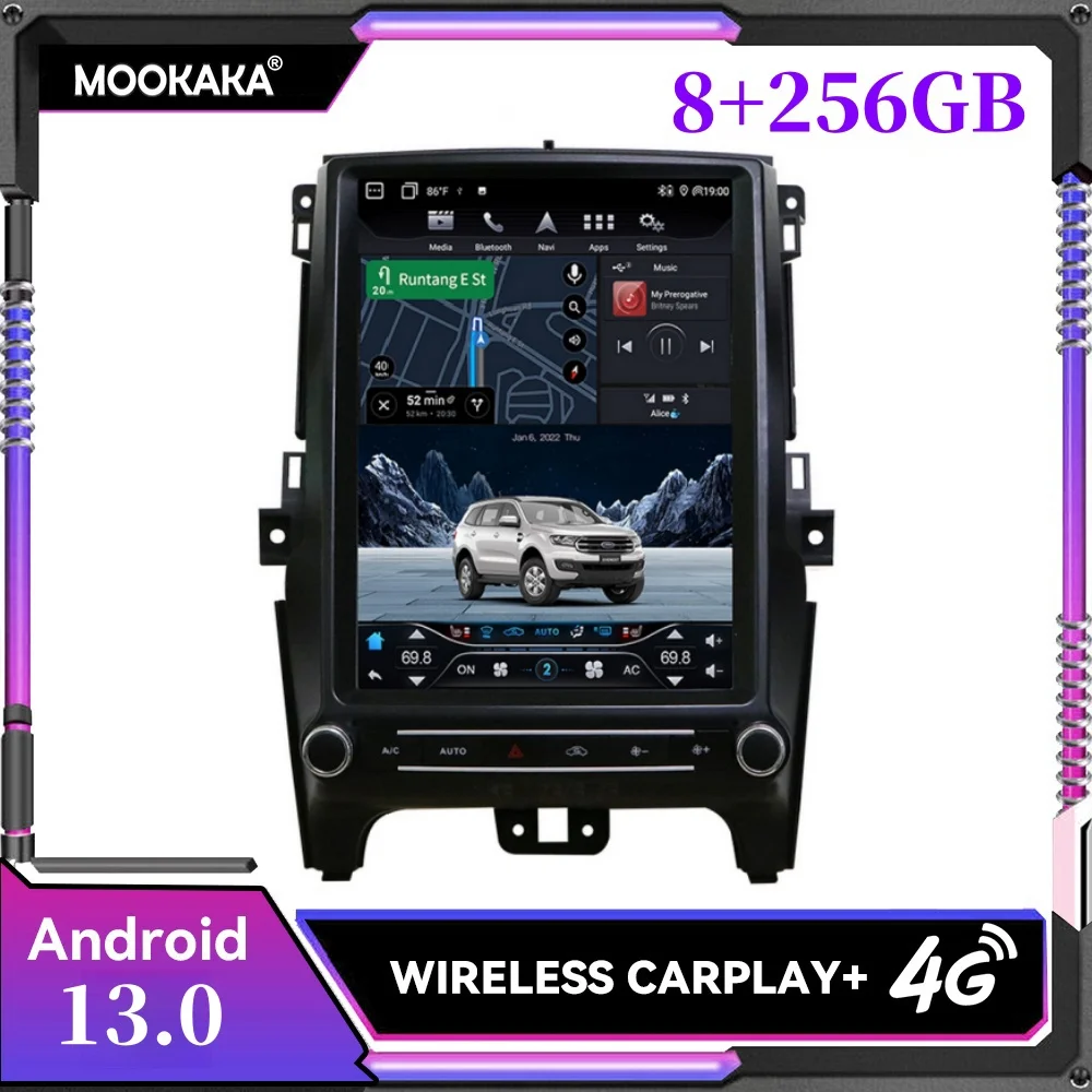 

12,1-дюймовый экран Tesla Android 13.0 Автомобильная стереосистема ДЛЯ Ford Ranger Everest 2016-2021 Автомобильное радио GPS navi Мультимедийный плеер HD головное устройство