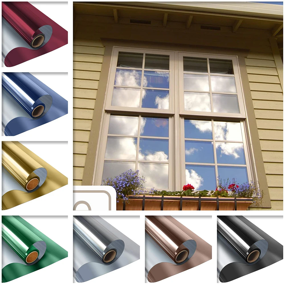 

2/3/5M Silver One Way Mirror Window Film Anti UV Decorative Heat Control Privacy Glass Tint for Home Vinyl Windows Stickers