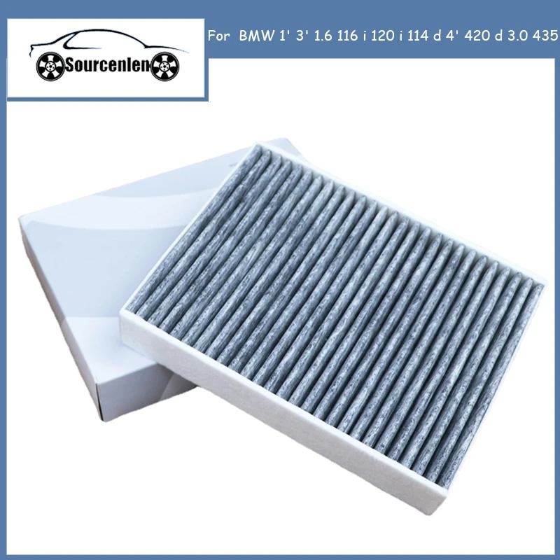 

64119237555 Car Accessories Activated Carbon Cabin Filter Oil Grid Filter for BMW 1' 3' 1.6 116 i 120 i 114 d 4' 420 d 3.0 435
