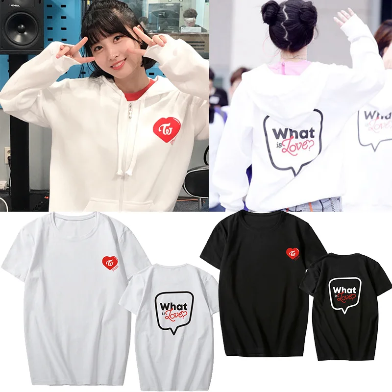 

2022 KPOP TWICE Album What Is Love Concert Momo Mina Sana TZUYU O-Neck Cotton Hip Hop Tshirt T Shirts Short Sleeve Tops T-shirt