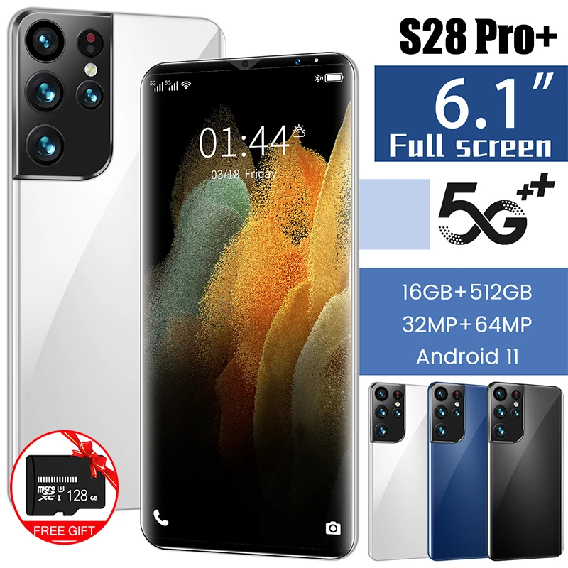 

Global Version S28 Pro + Smartphone 6.1inch HD 16+512GB Camera 32+64MP Battery 6000 mAh MT6889+ Cellphone 10 Core Unlock Phone