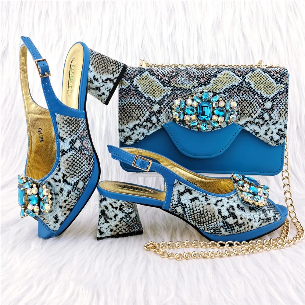 

Nigeria Popular Fish Scale Pattern Hollow Design Pointed Toe High Heels Fashionable And Versatile Ladies Shoes And Bags