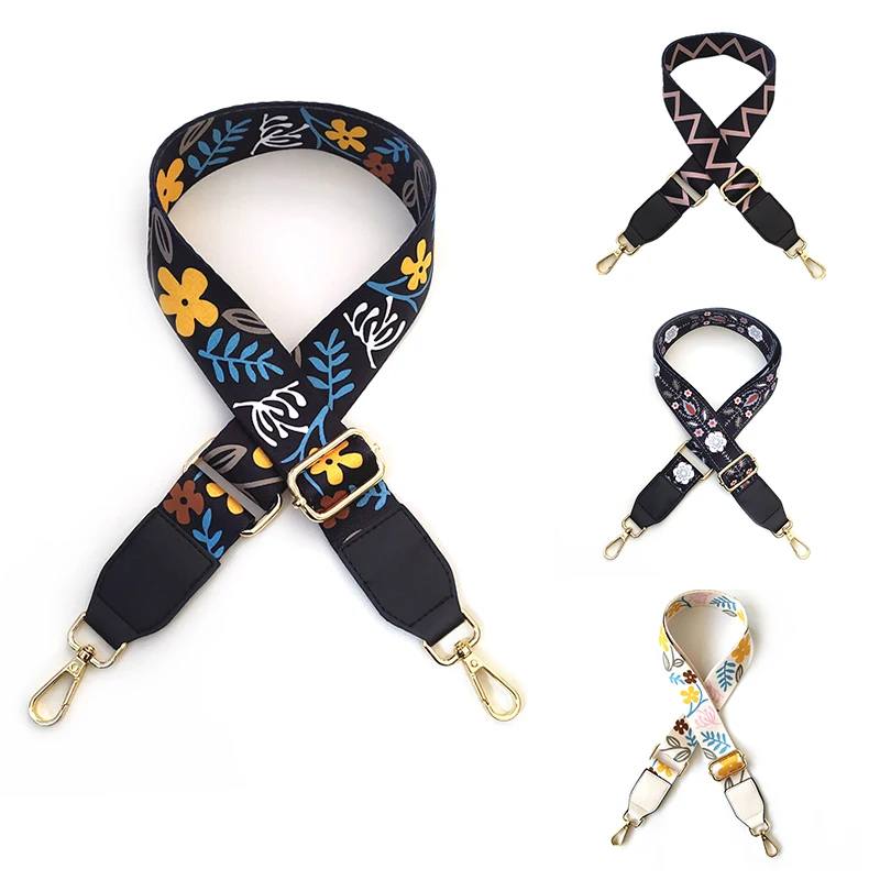 New Flower Printing Bag Strap Women Handbag Belt Wide Shoulder Crossbody Bag Straps Replacement Strap Adjustable Belt For Bag
