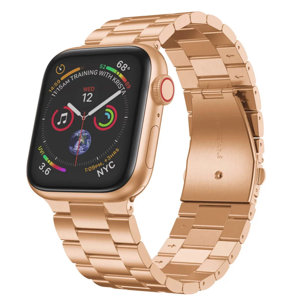 Подходит для Apple Watch 7/6/5/4/3/2/1 встроенная пряжка из нержавеющей стали металлический
