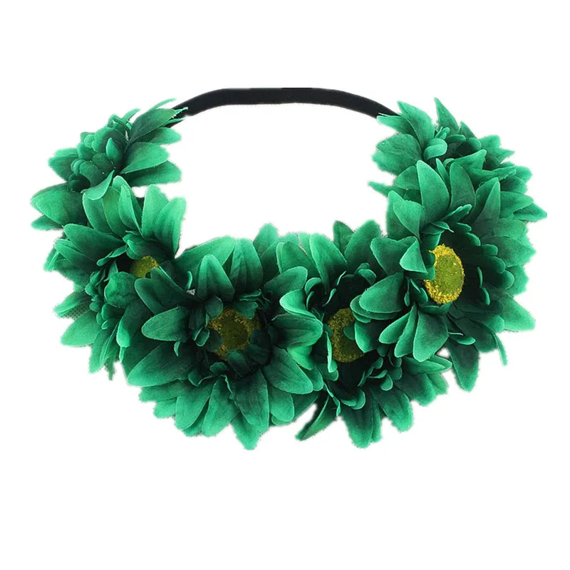 

Sunflower Crown Boho Style Headband Hair Decor Accessory Wedding Festivals Floral Hair Band Adjustable Elastic Daisy