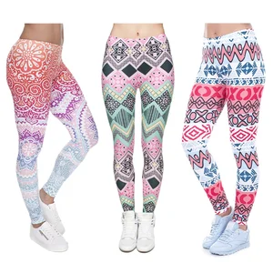 MCLAOSI High Waist Stretch Leggings 3D Pattern Print Yoga Pants Striped Geometric Printing Leggings 