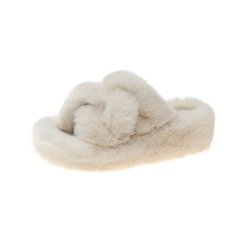 Women's Slippers 2022 Winter Fashion Soft Warm Comfort Flat Slipper Designer Slip-On Mules Flip Flops Casual Indoor Fuzzy Slides images - 6