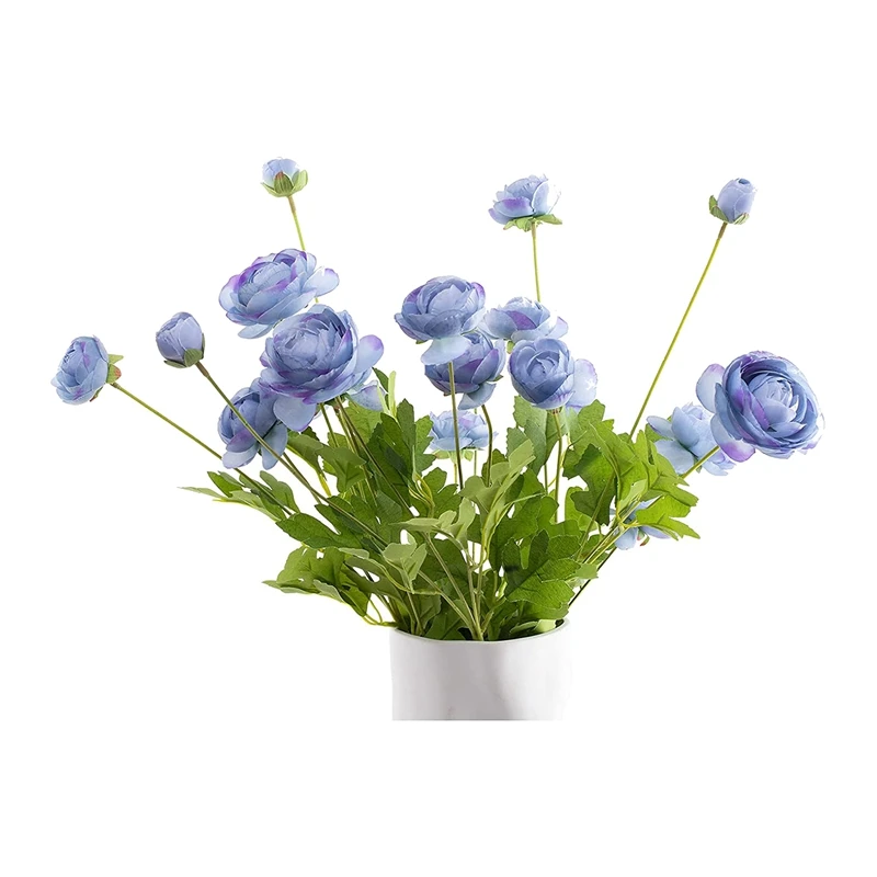

Искусственные шелковые цветы, персидский Лютик, Азиатский цветок сельдерея Ranunculus, 5 шт., для цветочной композиции, домашний декор (синий)