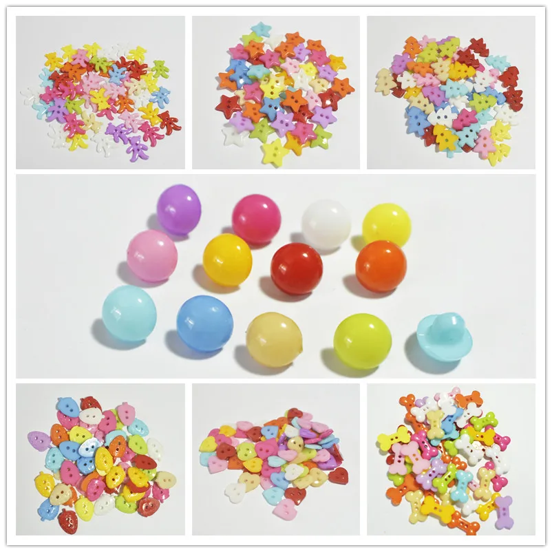 

50 Cartoon Plastic Buttons Size 10mm To 18mm Baby Clothes Hand-sewn Scrapbook Clothing DIY Handmade Clothing Accessories