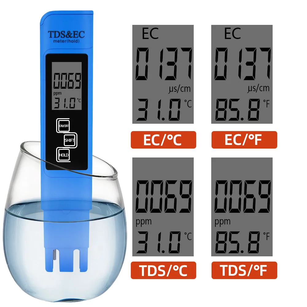 

Multifunctional Three-in-one Water Quality Tester Can Measure TDS Value EC Conductivity Temperature Water Quality Test Pen TDS