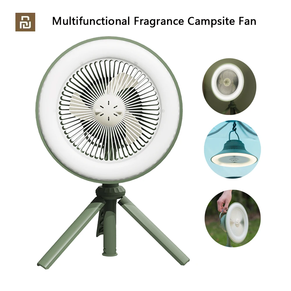 

Youpin Multifunct Fragrance Campsite Fan USB Charging 3-Gears Wind Speed Adjustable Camping Tent Light Fan Portable Desktop Fans