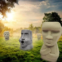 moai stone man candle silicone mold gypsum form carving art aromatherapy plaster home decoration mold wedding gift handmade