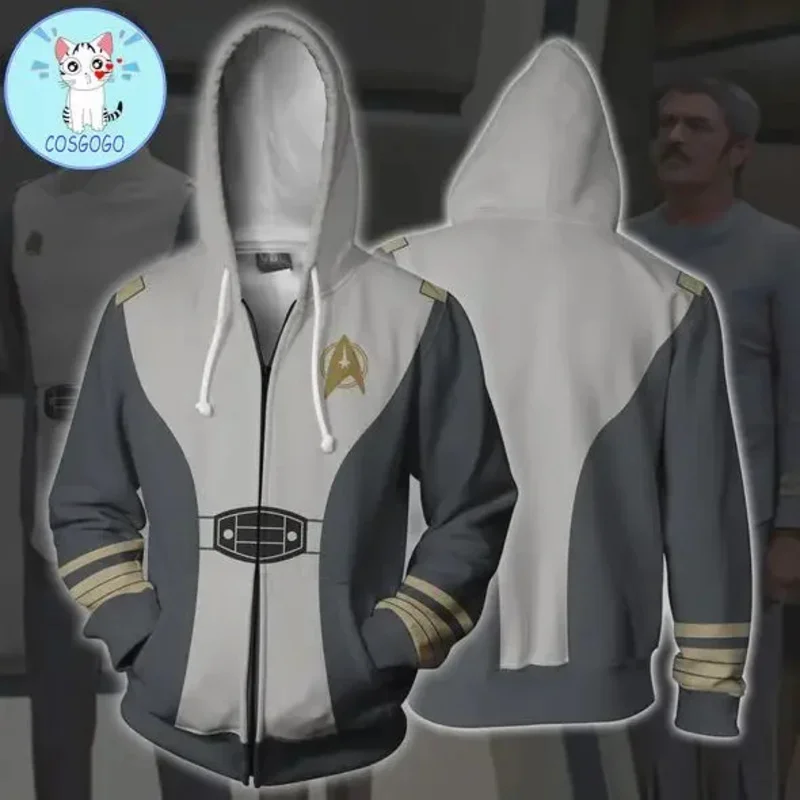 Star Voyager Command Cosplay Costume Hoodie Trek Sweatshirt 3D Print Zipper Jacket Sweatshirts Coat Tracksuit 5XL