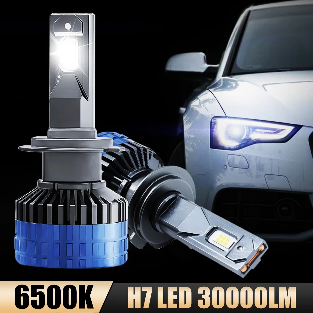 

2Pcs Car H4 H7 LED Headlight Bulb H1 9005 9006 H11 LED Bulb 200W 30000LM Double Copper Tube High Power Headlight 6500K White