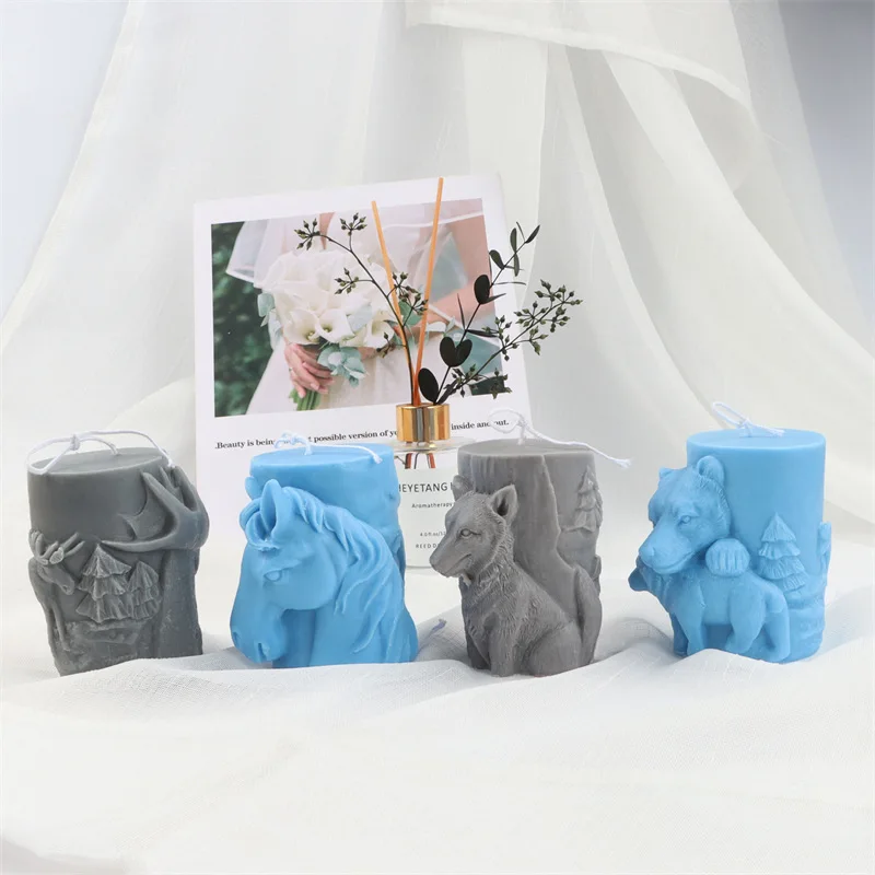 Креативные ароматические свечи с маленькими животными в виде столба домашние