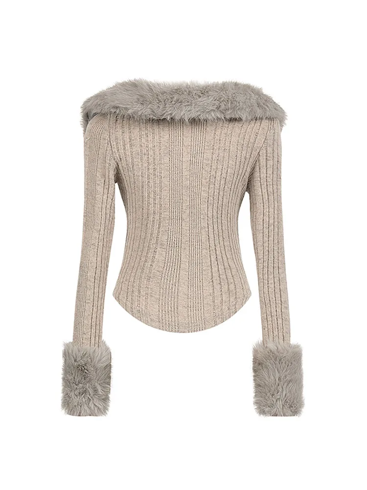 Высококачественный приталенный женский свитер в Корейском стиле удобный на