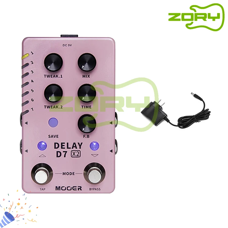 Mooer d7 задержка x2 педаль для аттракционов/цифровой/динамический/duplo/fuzz 14 efeitos de atraso