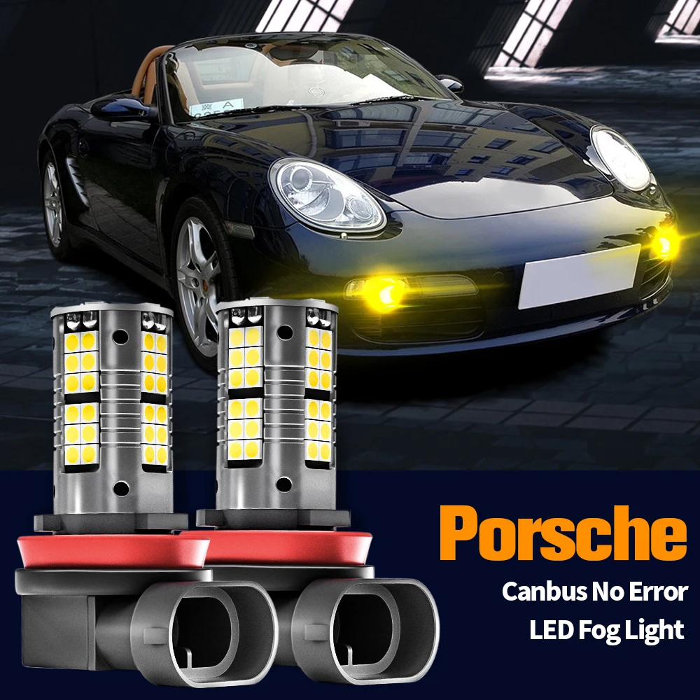 

2pcs LED Fog Light Lamp Blub Canbus Error Free H8 For Porsche 911 997 Boxster 987 2004-2012